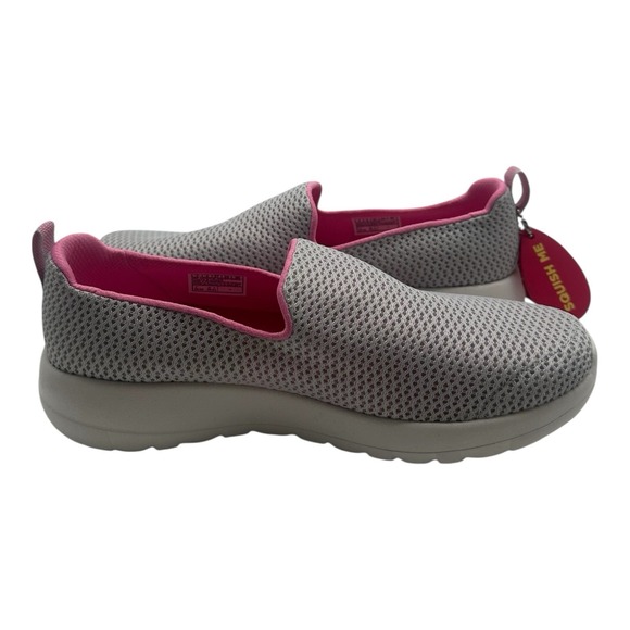 Skechers Go Walk Joy Shoes Women Sz 7 WIDE FIT Gray Pink Slip On Sneakers Loafer - Picture 7 of 10